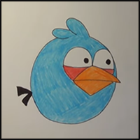How to Draw Angry Birds Blue