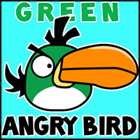 How to Draw Green Bird Toucan from Angry Birds Game in Cartooning Tutorial