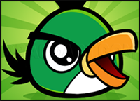 How to Draw a Chibi Green Angry Bird