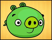 How to Draw Pig from Angry Birds (EASY)