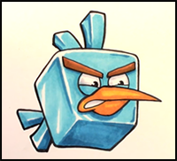 How to Draw Ice Bird from Angry Birds Space