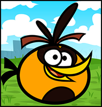 How to Draw an Orange Angry Bird, Orange Bird, Angry Birds