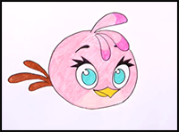 Drawing Pink Angry Bird Stella