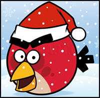 How to Draw a Christmas Angry Bird