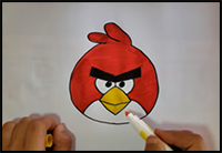 How to Draw Red from Angry Birds