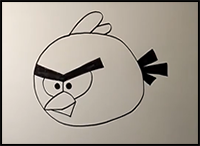 How to Draw Angry Birds Red Step by Step | EASY DRAWING