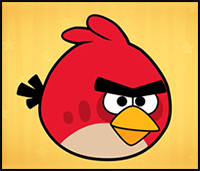 How to Draw Red from Angry Birds - Step by Step!