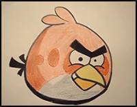 How to Draw Red Bird from Angry Birds