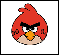 How to Draw Red Angry Bird for Kids - Step by Step