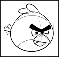 How to Draw Red Bird from Angry Bird