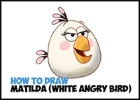 How to Draw Matilda – the White Angry Bird – from The Angry Birds Movie