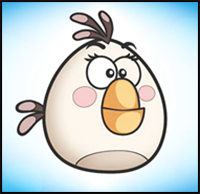 How to Draw White Bird from Angry Bird (Matilda) - Step by Step Lessons for Kids!