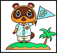 How to Draw Tom Nook Raccoon | Animal Crossing