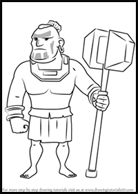 How to Draw Warrior from Boom Beach