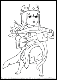 How to Draw Queen Archer from Clash of the Clans
