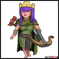 How to Draw Archer Queen from Clash of Clans