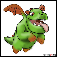 How to Draw Baby Dragon from Clash of Clans