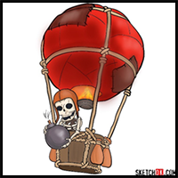 How to Draw Balloon with a Skeleton