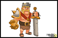 How to Draw Clash of Clans Barbarian King