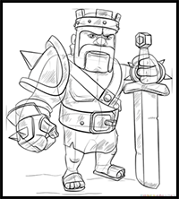 How To Draw the Clash Royale King - Laughing - Step By Step 