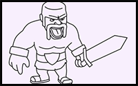 How to Draw Barbarian from Clash of Clans