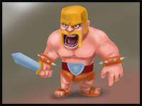 How to Draw Barbarian from Clash of the Clans