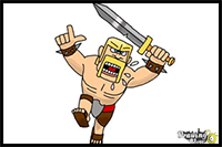 How to Draw The Barbarian From Clash Of Clans