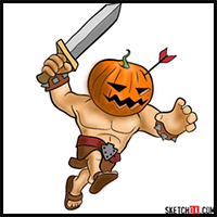 How to Draw Pumpkin Barbarian
