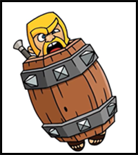 How to Draw Clash Royale | Barbarian Barrel