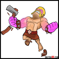 How to Draw Raged Barbarian from Clash of Clans
