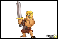 How to Draw Clash Of Clans Barbarian