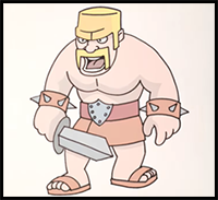 How to Draw Clash of Clans | Barbarian