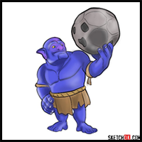 How to Draw Bowler from Clash of Clans