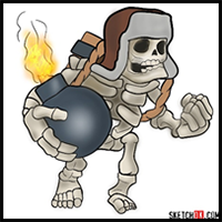 How to Draw Giant Skeleton from Clash of Clans