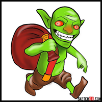 How to Draw Goblin from Clash of Clans