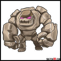 How to Draw Golem (Golemite) from Clash of Clans