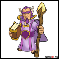 How to Draw Grand Warden from Clash of Clans