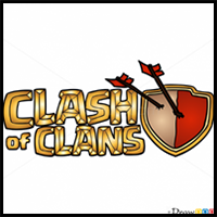 How to Draw Logo, Clash of Clans