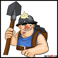 How to Draw Miner from Clash of Clans