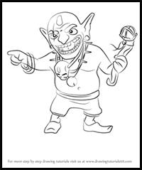 How to Draw Goblin King from Clash of the Clans