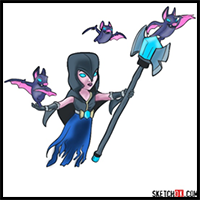 How to Draw Night Witch (Bat) from Clash of Clans