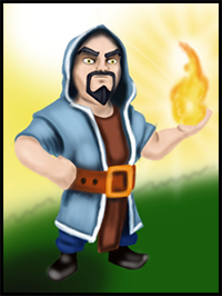 How to Draw Wizard from Clash of the Clans