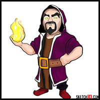 How to Draw Wizard from Clash of Clans