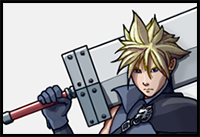 How to Draw Cloud Strife from Final Fantasy VII