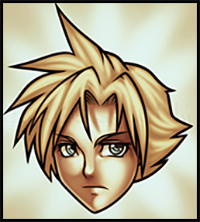 How to Draw Cloud Strife Easy
