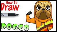 How to Draw Doggo | Fortnite