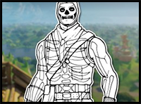 How to Draw SKULL TROOPER (Fortnite: Battle Royale) Drawing Tutorial
