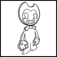 How to draw Bendy Cutout (FNF: Indie Cross)