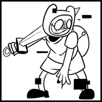How to draw Finn – FNF: Pibby Corrupted