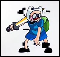 How to Draw FNF MOD Character - Corrupted Pibby Finn